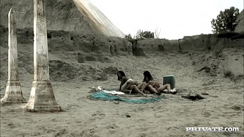 Nude women in desert