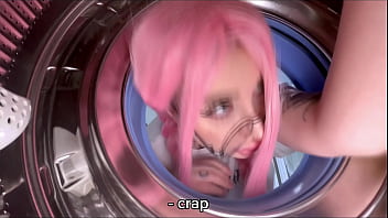 Step sister stuck in washing machine