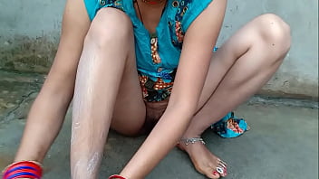 Desi bath outside