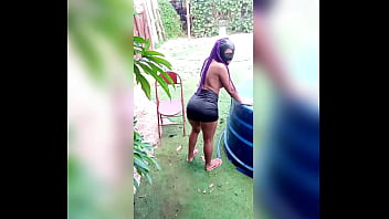 Woman sunbathing naked