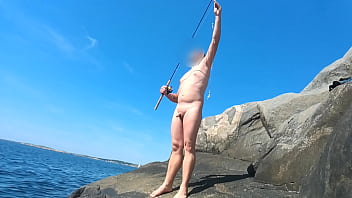 Womem fishing naked